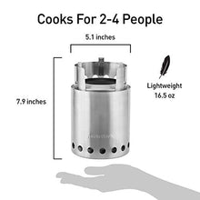 Load image into Gallery viewer, Solo Stove Titan Camping Stove Portable Stove for Backpacking and Outdoor Cooking Great Stainless Steel Camping Backpacking Stove Compact Wood Stove Design-No Batteries or Liquid Fuel Canisters Needed