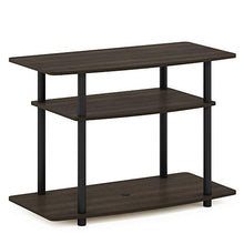 Load image into Gallery viewer, FURINNO Turn-N-Tube No Tools 3-Tier TV Stands, Dark Brown/Black & End Table Bedroom Night Stand w/Bin Drawer, Espresso/Brown