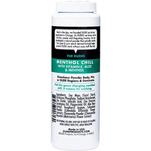Load image into Gallery viewer, Dude Products Body Powder, Menthol Chill 4 Ounce Bottle Natural Deodorizers Cooling Menthol & Aloe, Talc Free Formula, Corn-Starch Based Daily Post-Shower Deodorizing Powder for Men, Cooling Menthol