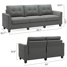 Load image into Gallery viewer, Belffin Sofa and Loveseat Sets 2 Piece Furniture Sofa Set for Living Room Couch Sofa Loveseat Set Grey
