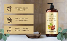 Load image into Gallery viewer, Handcraft Jojoba Oil 16 fl. oz – 100% Pure & Natural Jojoba Oil for Skin, Face, and Hair – Deeply Moisturizing Anti-Aging Jojoba Oil for Men and Women