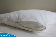Load image into Gallery viewer, Set of 2 Standard Size SureGuard Pillow Protectors - 100% Waterproof, Bed Bug Proof, Hypoallergenic - Premium Zippered Cotton Terry Covers