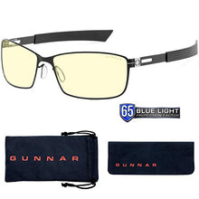 Load image into Gallery viewer, Gunnar Optiks Standard Packaging Blue Light Glasses, Onyx, Lens: 58 mm | Nose: 15 mm | Frame: 131 mm | Temple: 130 mm