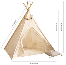 Load image into Gallery viewer, Kids Teepee Tent for Kids - with Light String | Teepee Tent for Kids | Kids Play Tent | Kids Teepee Play Tent | Toddler Teepee Tent for Girls & Boys