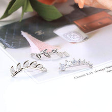 Load image into Gallery viewer, HANPABUM 6Pairs Ear Cuff Earrings for Women Ear Crawler Earrings Climber Earrings Pierced Ears Cubic Zirconia Silver Rose Gold