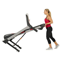 Load image into Gallery viewer, Sunny Health & Fitness Electric Folding Treadmill with LCD and Pulse Monitor, 265 LB Max Weight, Tablet Holder, Bluetooth Speakers and USB Charging - SF-T7917,Black
