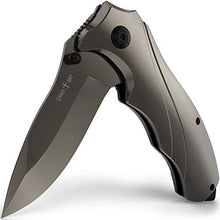 Load image into Gallery viewer, Heavy Pocket Knife for Men Best Spring Assisted Knife Folding Knife with Glass Breaker and Pocket Clip - Tactical Knofe - Camping Hunting Hiking Fishing EDC Survival Boy Scout Knife Gifts for Men 6495