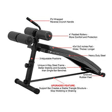 Load image into Gallery viewer, Finer Form Sit Up Bench with Reverse Crunch Handle for Ab Bench Exercises - Abdominal Exercise Equipment with 3 Adjustable Height Settings (Black)