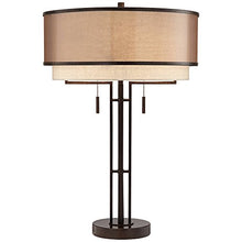 Load image into Gallery viewer, Andes Modern Table Lamp Industrial Dark Oil Rubbed Bronze Metal Double Shade for Living Room Family Bedroom Bedside - Franklin Iron Works