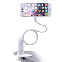 Load image into Gallery viewer, Cell Phone Clip on Stand Holder - with Grip Flexible Long Arm Gooseneck Bracket Mount Clamp for iPhone X/8/7/6/6s Plus Samsung S8/S7, Used for Bed, Desktop (White)