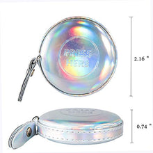 Load image into Gallery viewer, 2 Pack Tape Measure Leather Retractable Body Measuring Tape 150 cm 60 Inch Tailor Fabric Small Tape Measure with Push Button (Round-Silver)