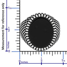 Load image into Gallery viewer, Chicotta Men’s Knight Armor Design Sterling Silver Ring with Black Onyx Gemstone
