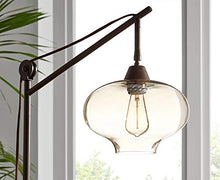 Load image into Gallery viewer, Calyx Industrial Downbridge Floor Lamp Bronze Cognac Glass Dimmable Antique LED Edison Bulb for Living Room Reading Office - Franklin Iron Works