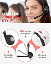 Load image into Gallery viewer, NUBWO USB Headset with Microphone for Laptop PC, headphones with Noise Cancelling Microphone for Computer, On-Ear Wired Office Call Center Headset for Boom Skype Webinars, In-line Control, Lightweight