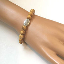 Load image into Gallery viewer, Handmade Palo Santo Bracelet Negative Energy Protection Yoga Wellness Gift for Women Made in USA Fits 6 inch Wrist Stretch (Small Wrist)