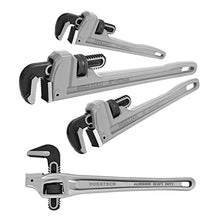 Load image into Gallery viewer, DURATECH 3-Piece Heavy Duty Aluminum Straight Pipe Wrench Set, 10", 14", 18"&Offset 14" Heavy Duty Aluminum Pipe Wrench