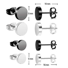 Load image into Gallery viewer, Tiny Dot Stud Earrings Disc Stainless Steel Earings Everyday Wear Silver and Black