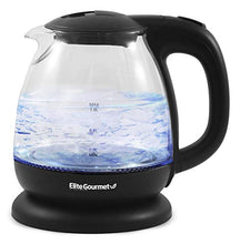 Load image into Gallery viewer, Elite Gourmet EKT1001 Maxi-Matic 1L Glass Electric Tea Kettle Hot Water Heater Boiler BPA-Free with Blue LED Interior Fast Boil and Auto Shut-Off, Black