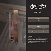 Load image into Gallery viewer, Martin Guitar Vintage Leather Guitar Strap, Adjustable Brown Acoustic-Guitar Strap