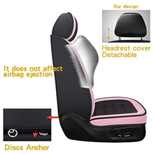 Load image into Gallery viewer, BABYBLU Leather Car Seat Covers Full Set for Women,Men,Water Proof Synthetic Leather for Cars SUV Pick-up Truck Universal Fit Set for Auto Interior Accessories(Airbag Compatible) (Pink)
