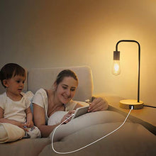 Load image into Gallery viewer, Touch Control Table Lamp, USB Desk Lamp, 3 Way Dimmable Modern Nightstand Lamp with Two USB Charging Ports for Bedroom, Living Room, Office, Dimmable Vintage 6W ST64 E26 LED Bulb Included