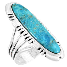 Load image into Gallery viewer, Turquoise Ring Sterling Silver 925 Genuine Gemstones Size 6 to 11 (Turquoise, 9)