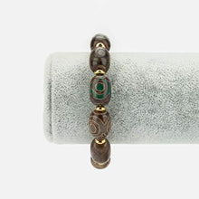 Load image into Gallery viewer, ZenBless Fengshui Protective bracelet Oval Green Tibetan Dzi Beads Bracelet Amulet Bangle Attract Good Luck
