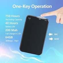 Load image into Gallery viewer, 64GB Mini Voice Recorder, Telele Audio Voice Recorder with 750 Hours Recording Capacity and 40 Hours Battery Time, Small MP3 Digital Recorder for Lecture Interview Meeting Class