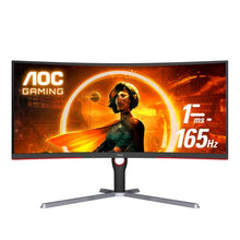 Load image into Gallery viewer, AOC CU34G3S 34" Frameless Curved Ultrawide Gaming Monitor, WQHD 3440 x1440, 165Hz 1ms, FreeSync Premium, Height Adjustable, 3-Year Zero-Bright-dot