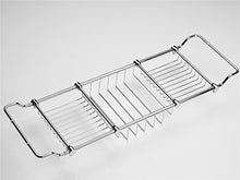 Load image into Gallery viewer, Magionline Brass Over Bathtub Racks Expandable Bath Caddy for The Elegant Tub Chrome Polished