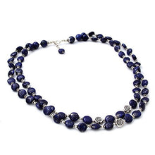 Load image into Gallery viewer, NOVICA Lapis Lazuli .925 Sterling Silver Beaded Strand Necklace 'Midnight Breeze'