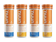 Load image into Gallery viewer, Nuun Immunity: Immune Support Hydration Supplement, Electrolytes, Antioxidants, Vitamin C, Zinc, Turmeric, Elderberry, Ginger, Echinacea - Blueberry Tangerine + Orange Citrus - 4 Tubes (40 Servings)