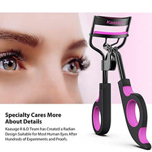 Load image into Gallery viewer, Kaasage Eyelash Curler with Pads - Lash Curler with Eyebrow Tweezer & 5 Extra Silicone Replacement Pads, Get Perfect Curl in 5 Seconds