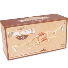 Load image into Gallery viewer, Bridge Bonanza! Deluxe Train Track Set (22 pcs.) - Includes 2 Rail Bridges, 2 Brick Bridges, 6 Ascending Tracks, 12 Risers Wooden Track Pieces - Compatible with Major Brands - Classic Hobby Toy