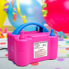 Load image into Gallery viewer, Electric Air Balloon Pump, Portable Dual Nozzle Electric Balloon Blower Air Pump Balloons Inflator for Decoration, Party, Sport,Gifts:2 Balloon Tying Tools