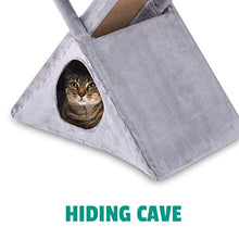 Load image into Gallery viewer, Ruff 'n Ruffus Foldable Cat Tower Tree + Free Bonus Handheld Chase Toy + 6 Cat Toys | Plush Folding House with Hammock | Condo | Scratching Pad & Post | & Play Balls | for Kittens | Medium & Large Cat
