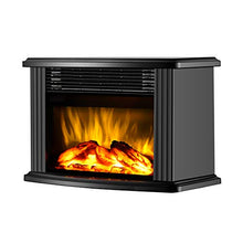 Load image into Gallery viewer, DONYER POWER 14" Mini Electric Fireplace Tabletop Portable Heater, 1500W, Black Metal Frame,Room Heater,Space Heater,Gift