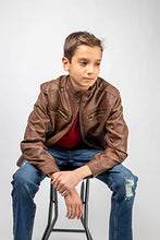 Load image into Gallery viewer, X RAY Kids Leather Jacket | Boys Leather Jacket | Boys Leather Jacket With Hood | Youth Leather Jacket , Black, Small