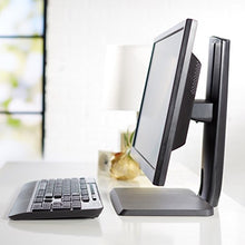 Load image into Gallery viewer, Amazon Basics LCD Computer Monitor Free-Standing Desk Stand Riser, Height Adjustable with Tilt, Swivel, 360° Rotation