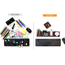 Load image into Gallery viewer, Leather Office Supplies, Desk Organizer Storage Boxes and Accessories, Desktop Storage for Business Cards/Stationery/Pens/Pencils/Mobile Phones(Brown)