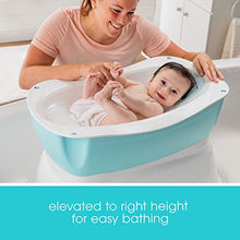 Load image into Gallery viewer, Summer Right Height Bath Tub – Elevated and Spacious Baby Bathtub with Newborn Bath Support – Extended Use Features Include Tubside Seat and Stepstool