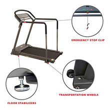 Load image into Gallery viewer, Sunny Health & Fitness Walking Treadmill with Low Wide Deck and Multi-Grip Handrails for Balance, 295 LB Max Weight - SF-T7857,Black