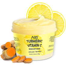 Load image into Gallery viewer, ANAIRUI Turmeric Vitamin C Wash-off Facial Mask, Hydrate & Glow Ice-Cream Mask, Hydrating, Revitalizing, Boost Radiance for Dry, Dull Skin, 3.52 oz