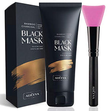 Load image into Gallery viewer, Aliceva Black Mask, Blackhead Remover Mask, Charcoal Peel Off Mask, Charcoal Mask, Charcoal Face Mask for All Skin Types with Brush - 2.12 FL.OZ / 60G