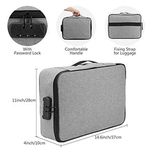 Load image into Gallery viewer, AHXNBDR Safe Document Organizer Box with Handle for Home Office, File Organizer Bag with Lock, Portable Document Storage Bags, Multi-Layer Important File case for Travel Passport, Certificates, Grey