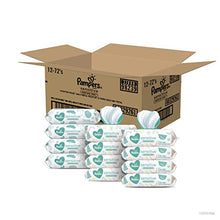 Load image into Gallery viewer, Baby Wipes, Pampers Sensitive Water Based Baby Diaper Wipes, Hypoallergenic and Unscented, 8 Pop-Top Packs with 4 Refill Packs for Dispenser Tub, 864 Total Wipes (Packaging May Vary)