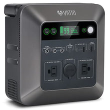 Load image into Gallery viewer, VATID Portable Power Station, 1000W Peak(Rated 600W),3.3hrs 80% Recharge, 712.25Wh Solar Generator,110V AC Pure Sine Wave,12V 10A Regulated DC,65W USB PD,Ultra-light Rechargeable Power Station (Black)