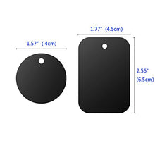 Load image into Gallery viewer, Universal Metal Plate 8 Pack for Magnetic Phone Car Mount Holder Cradle with Adhesive (Compatible with Magnetic Mounts) - 4 Rectangle and 4 Round, Black