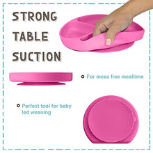 Load image into Gallery viewer, Baby to Toddler Silicone Suction Plate – Divided, BPA-Free Baby Led Weaning Plate Fits Most High Chair Trays – Dishwasher-, Oven-, & Microwave-Safe Kids Dishes by Silikong, 8.2x7.3x1.4 in. (Blue)