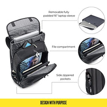Load image into Gallery viewer, Solo New York Metropolitan 16 Inch Laptop Backpack with Removable Sleeve, Black/Grey